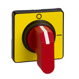 KCC1LZ – Handles and front plates,TeSys Control,red handle,yellow front,without padlocking,fixing by Ø22.5
