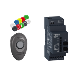 XB5RMA04 – Pack with 1 wireless push button   1 configurable receiver   1 set of 10 colored caps, Harmony XB5, plastic, 22mm, 24…240V AC DC