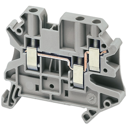 NSYTRV43 – Terminal Blocks, Linergy, feed through, 30A, 150V, screw termination, 3 points, 26AWG to 10AWG, grey