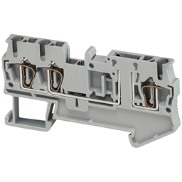 NSYTRR23TB – Terminal block, spring type, basic disconnect terminal, 3 points, 4mm², grey