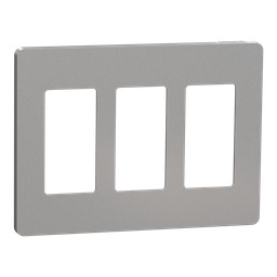 SQWP141003GY – Cover frame, X Series, 3 gangs, screwless, gray, matte finish