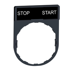 ZBY2366 – Legend holder, Harmony XB4, 30 x 40mm, plastic, 8 x 27mm legend, white marked STOP-START