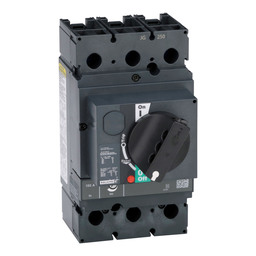JGL36150RD10 – Circuit breaker, PowerPacT J, 150A, 3 pole, 600VAC, 18kA, lugs, thermal magnetic, 80%, black rotary handle