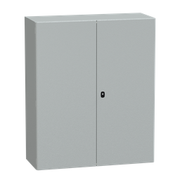 NSYS3D121040D – Wall mounted steel enclosure, PanelSeT S3D, double plain door, without mounting plate, 1200x1000x400mm, IP55, IK10