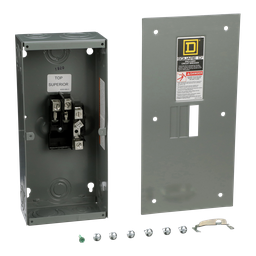 QO2100BNF – Circuit breaker enclosure, QO, 1 phase, 2 spaces, 100A, NEMA1, flush cover, UL