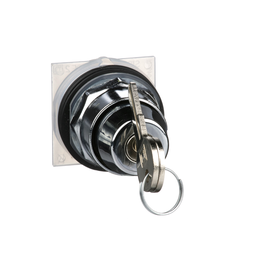 9001KS43K10 – 30mm Push Button, Type K, keyed selector switch, 3 position, C cam, key withdrawal in any position