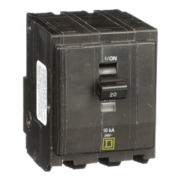 QO3205237 – Mini circuit breaker, QO, 20A, 3 pole, 120/240VAC, 10kA, plug in, ring