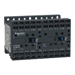LP5K09013BW3 – Reversing contactor, TeSys K, 3P, AC-3, lt or eq to 440V 9A, 1 NC, 24VDC coil