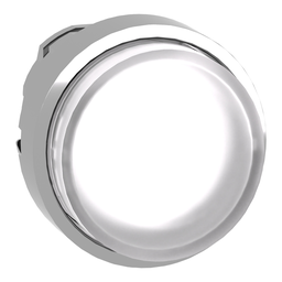 ZB4BH13 – Head for illuminated push button, Harmony XB4, metal, white projecting, 22mm, push push, universal LED, unmarked