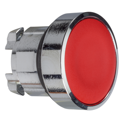 ZB4BA4TQ – Head for illuminated push button, Harmony XB4, metal, red flush, 22mm, spring return, unmarked, set of 100