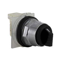 9001KS43BH1 – Selector switch, Harmony 9001K, metal, black, standard handle, 30mm, 3 positions, stay put, 1 changeover