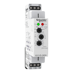 831VS-240A – Voltage sensor relay, Legacy, SPDT, 15A, 240 VAC, 0 to 10s, 1 time scale, 48-276 VAC, DIN mounting