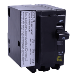 QO260VH1021 – Mini circuit breaker, QO, 60A, 2 pole, 120/240VAC, 22kA, plug in, AC shunt