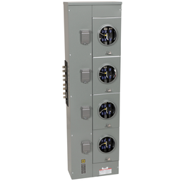 EZMR334225 – Branch unit, EZ Meter-Pak, 225A, 4 x 7 jaw sockets, 208Y/120VAC, no bypass, ringless, 1200A Al/Cu busbar