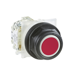 9001SKR1RH13 – Push button, Harmony 9001SK, plastic, flush, red, 30mm, spring return, 1 C/O