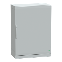 NSYPLAZ1074G – Floor standing polyester enclosure, Thalassa PLA, plain door, open bottom, 1000x750x420mm, IP54, IK10