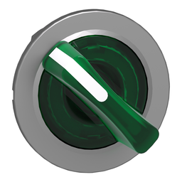 ZB4FK1233 – Head for illuminated selector switch, Harmony XB4, universal LED,  green handle, flush, 30mm, 2 positions, stay put