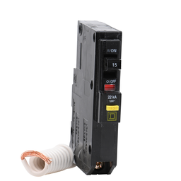 QO115VHGFI – Mini circuit breaker, QO, 15A, 1 pole, 120VAC, 22kA, plug in, 6mA grd fault A, pigtail