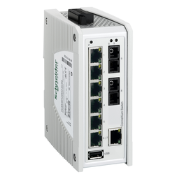 TCSESPU093F2CS0 – switch, Modicon Networking, premium unmanaged switch, 7 ports for copper, 2 ports for fiber optic single-mode