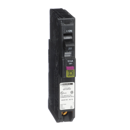 QO120PDFC – Mini circuit breaker, QO, 20A, 1 pole, 120VAC, 10kA, plug in, dual function, plug on neutral, clam