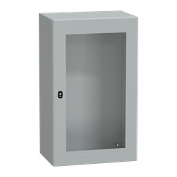 NSYS3D10640T – Wall mounted steel enclosure, PanelSeT S3D, transparent door, without mounting plate, 1000x600x400mm, IP66, IK08