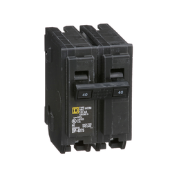 HOM240 – Mini circuit breaker, Homeline, 40A, 2 pole, 120/240VAC, 10kA AIR, standard type, plug in, UL