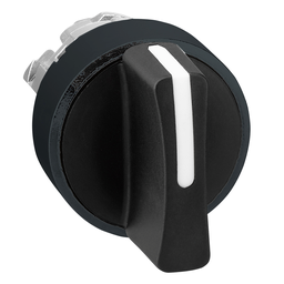 ZB4BD37 – Head for selector switch, Harmony XB4, black metal, black, 22mm, 3 positions, stay put