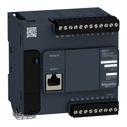 TM221C16T – logic controller, Modicon M221, 16 IO, 9 DI, 7 DO, transistor, PNP