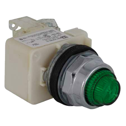 9001KT35LGG31 – Push-to-test pilot light, Harmony 9001K, metal, polycarbonate, fresnel, green, 30mm, LED green, 24-28V