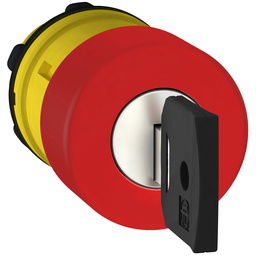 ZB5AS934 – Emergency stop head, Harmony XB5, switching off, plastic, red mushroom 30mm, 22mm, trigger latching key release
