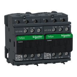 LC2D18G7 – TeSys Deca IEC contactor, 18 A, 3 P, 10 HP at 480 VAC, reversing, 120 VAC 50/60 Hz coil