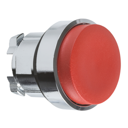 ZB4BH4 – Head for illuminated push button, Harmony XB4, metal, red projecting, 22mm, push-push, unmarked