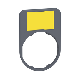 ZBYF6102C0 – Legend holder, Harmony XB5, 40 x 60mm, for flush mounted heads, grey bezel, with yellow blank legend