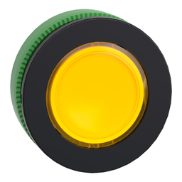 ZB5FV083 – Head for pilot light, Harmony XB5, antimicrobial, plastic, yellow, 30mm, universal LED, plain lens