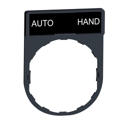 ZBY2364 – Legend holder, Harmony XB4, 30 x 40mm, plastic, 8 x 27mm legend, white marked AUTO-HAND