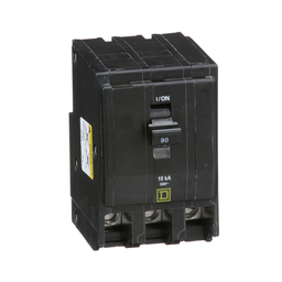 QO390 – Mini circuit breaker, QO, 90A, 3 pole, 120/240VAC, 10kA, plug in