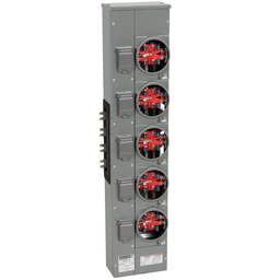 EZMR315125 – Branch unit, EZ Meter-Pak, 125A, 5 x 5 jaw sockets, 208Y/120VAC, no bypass, ringless, 800A Al busbar