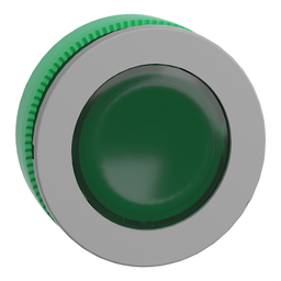 ZB5FV033C0 – Head for pilot light, Harmony XB5, grey bezel, green, 30mm, universal LED, plain lens