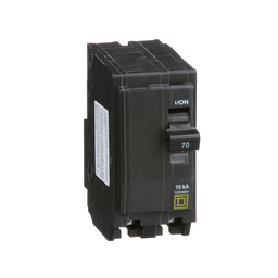 QO270 – Mini circuit breaker, QO, 70A, 2 pole, 120/240VAC, 10kA, plug in
