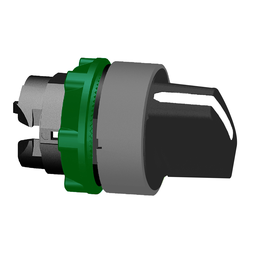 ZB5AD801C0 – Selector switch head, Harmony XB5, plastic, white, 22mm, 3 positions, spring return from right to center, grey bezel