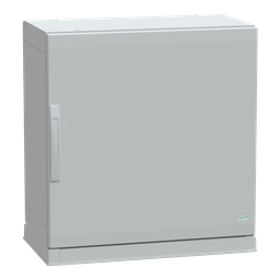 NSYPLAZ774G – Floor standing polyester enclosure, Thalassa PLA, plain door, open bottom, 750x750x420mm, IP54, IK10