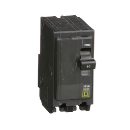 QO240 – Mini circuit breaker, QO, 40A, 2 pole, 120/240VAC, 10kA, plug in