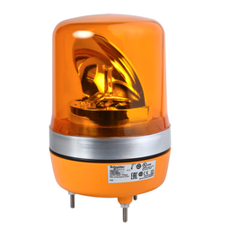 XVR10B05 – Prewired rotating mirror beacon, Harmony XVR, 106mm, orange, without buzzer, 24V AC/DC