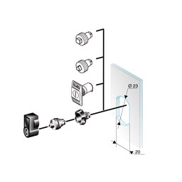 NSYTT6CRN – Triangular lock insert 6,5mm. For PanelSeT CRN and Thalassa PLM encl.