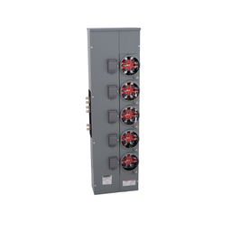 EZMH115225 – Branch unit, EZ Meter-Pak, 225A, 5 x 5 jaw sockets, 120/240VAC, horn bypass, ringless, 1200A Al/Cu busbar
