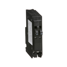 QO2020 – Tandem mini circuit breaker, QO, 2 x 1 pole at 20A, 120/240VAC, 10kA, plug in