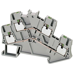 NSYTRP24D – Terminal block, Linergy TR, push-in type, feed through, 2 level, 4 points, 2.5mm², grey, set of 50