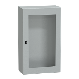 NSYS3D10630T – Wall mounted steel enclosure, PanelSeT S3D, transparent door, without mounting plate, 1000x600x300mm, IP66, IK08