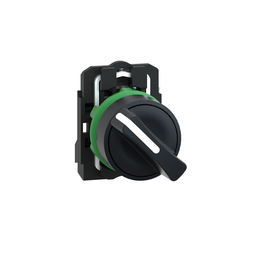 XB5AD21 – Harmony, 22mm Push Button, 2 position selector switch, black, maintained, 1 NO, marked OFF ON