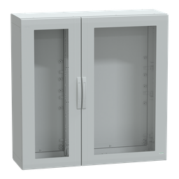 NSYPLA12124TG – Floor standing polyester enclosure, Thalassa PLA, glazed door, completely sealed, 1250x1250x420mm, IP65, IK08